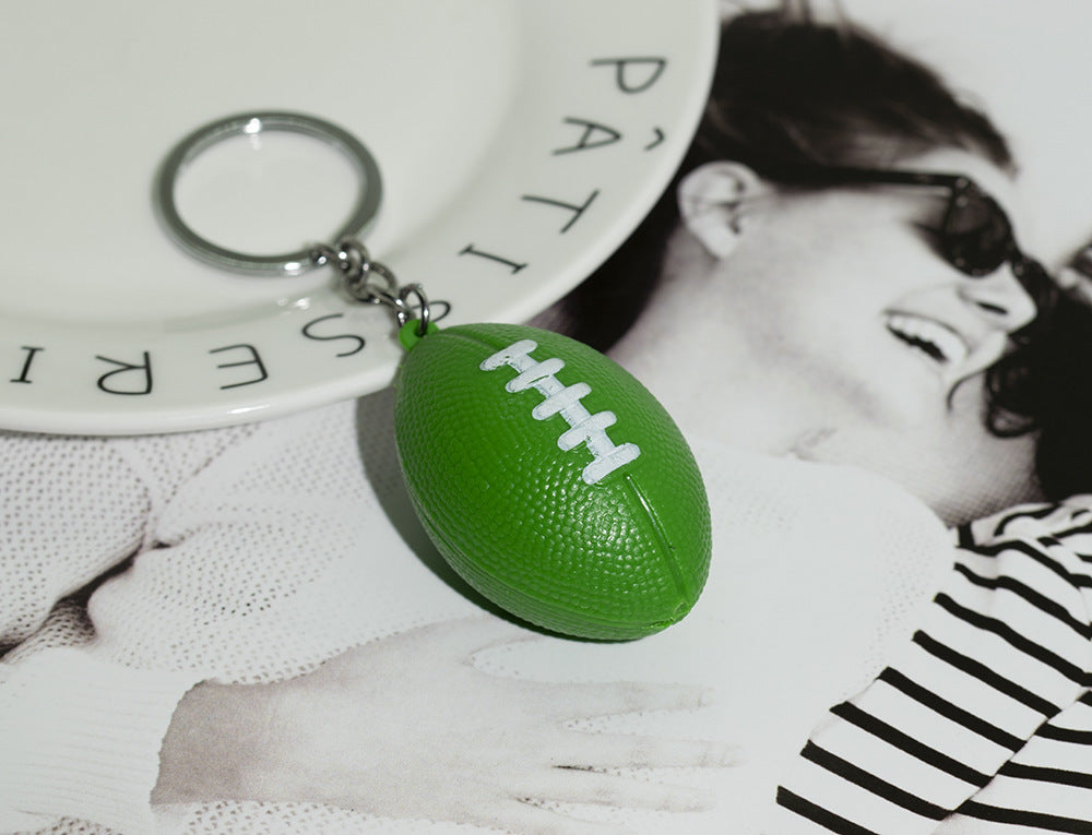 Non Foam Tumble Resistant Football Keychain