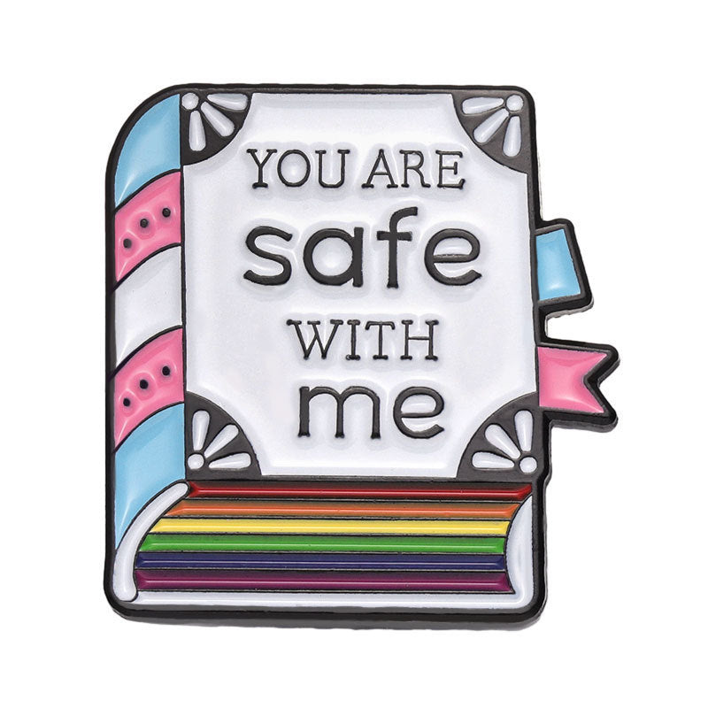 Inspirational English Book Safety Brooch