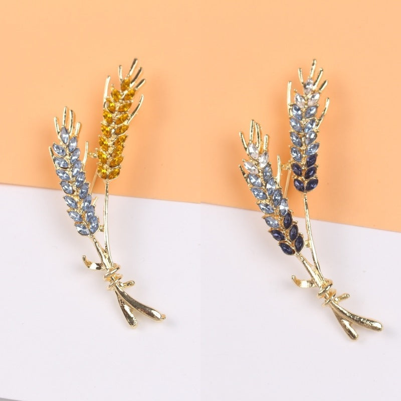 Good-looking Ears Of Wheat Brooch Diamond Elegant Graceful