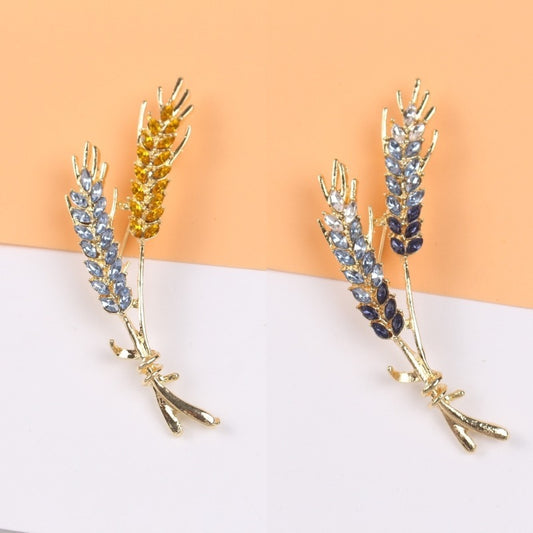 Hermoso broche de espigas de trigo con diamantes, elegante y agraciado