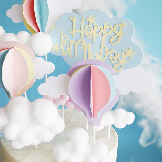 Creative Large And Small Cloud Cake Decoration Card