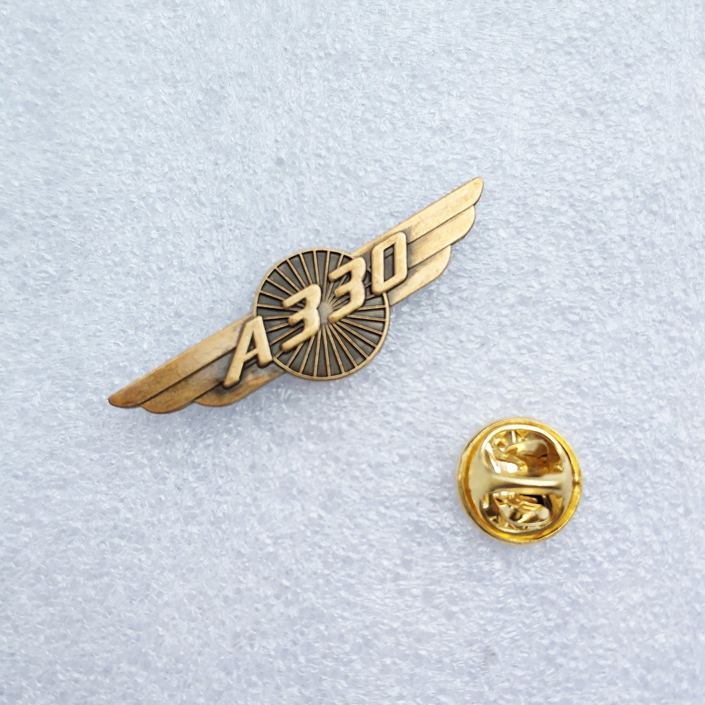 Vintage Copper Style Pilot Aviation Metal Brooch