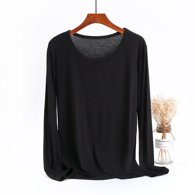 Women's Plus Size Modal Long-sleeved T-shirt