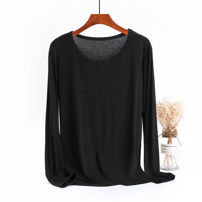 Women's Plus Size Modal Long-sleeved T-shirt