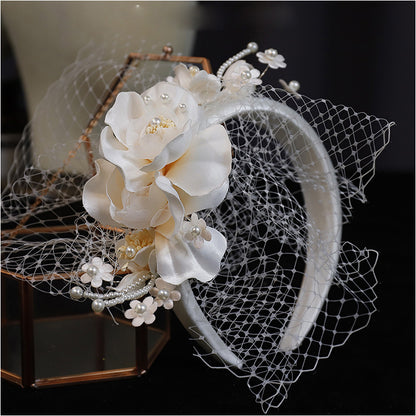 Gradient Satin Petal Mesh Hairband