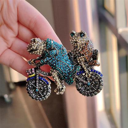 Medieval Ornament Vintage Frog Bicycle Brooch