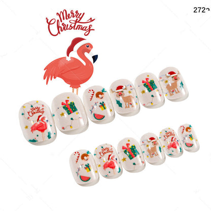 Christmas Cute Children Nails 24 Pieces Wearable