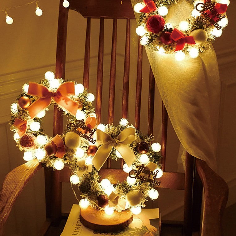 Multicolor Christmas Pendant LED Light String Wreath Package Decoration