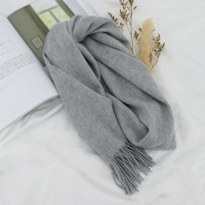 Solid Color High-grade Versatile Winter Thickened Wool Scarf For Women