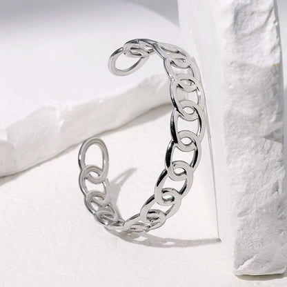 European And American Fashion Stainless Steel Open-ended Bracelet