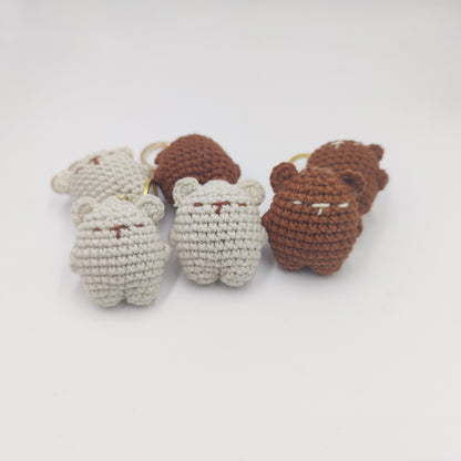 Cute Bear Pendant Handmade Woven Keychain