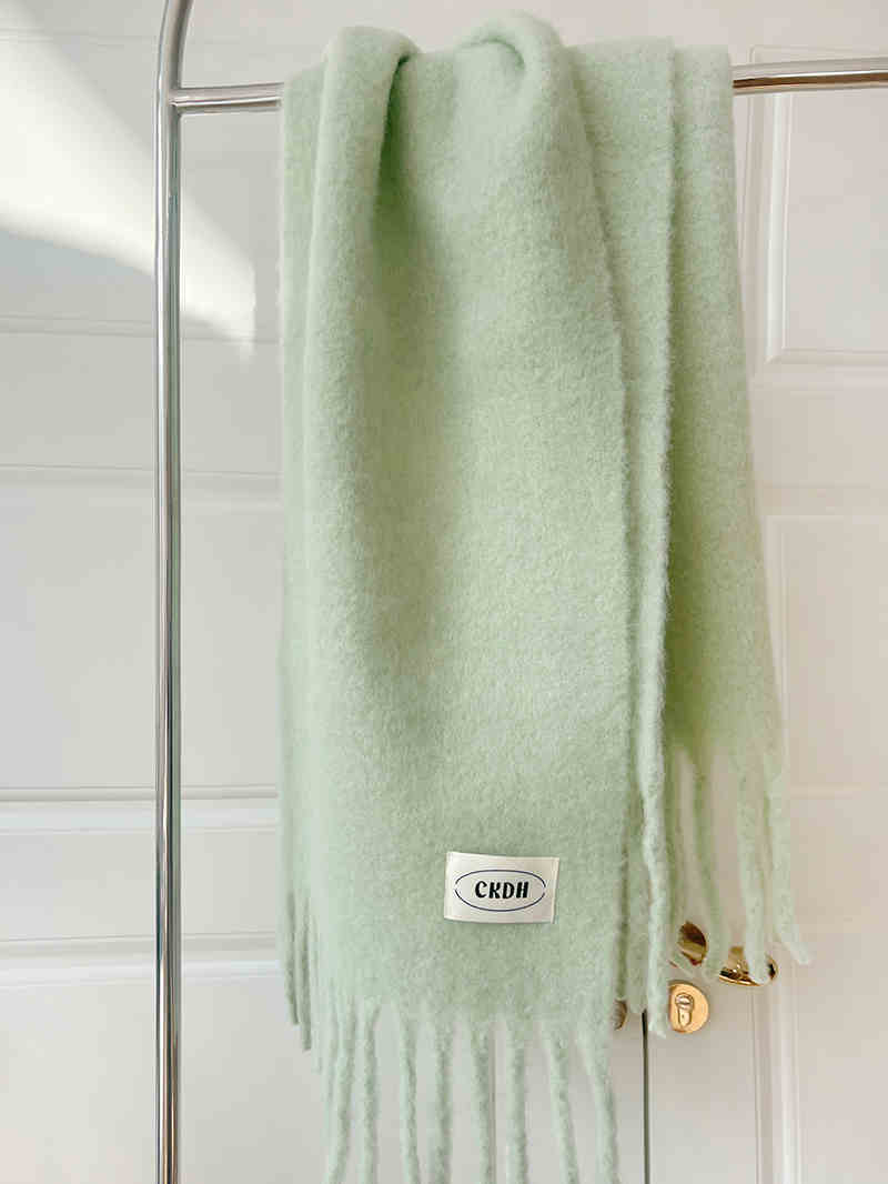 Wool Simple Solid Color Scarf Mohair Shawl