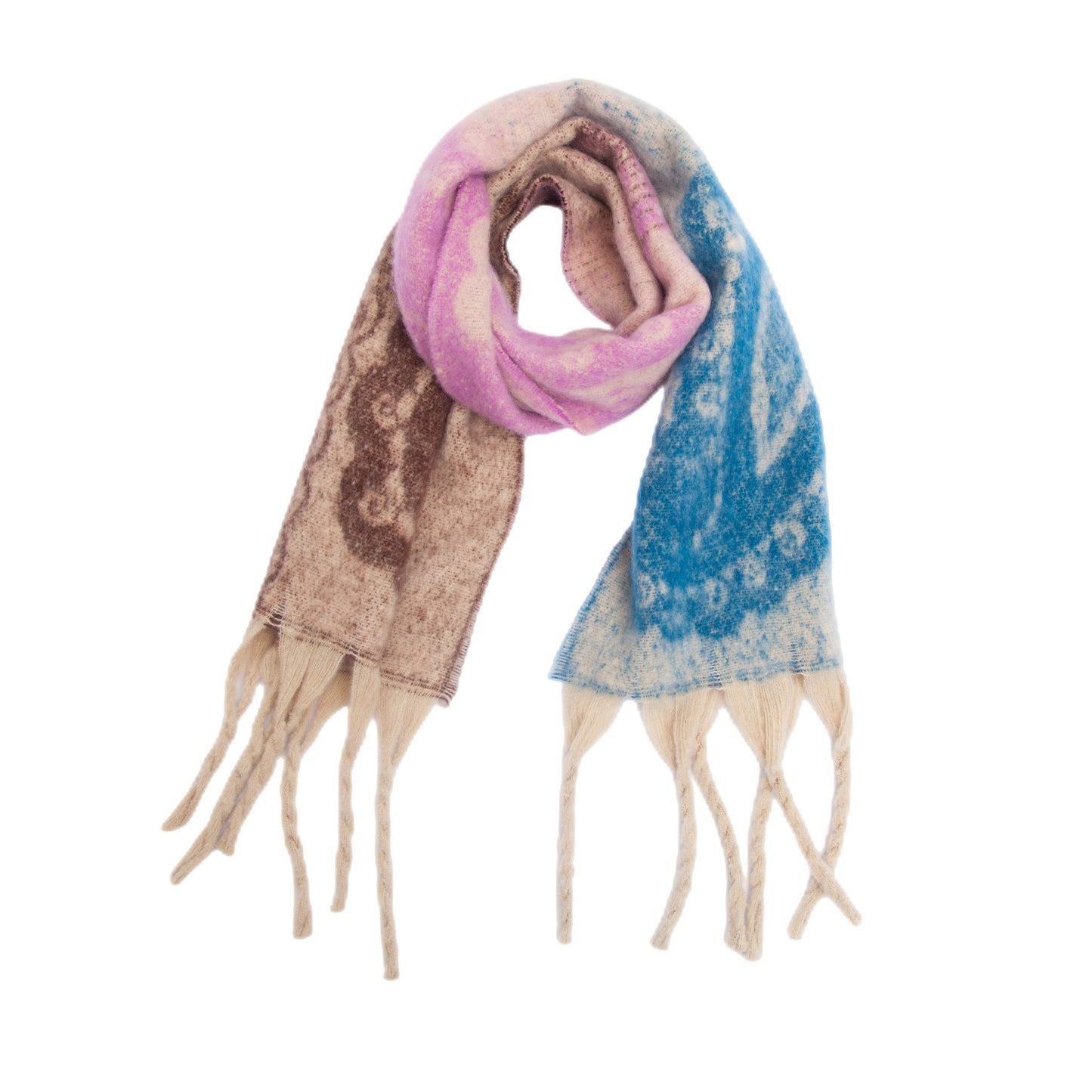 New Thick Tassel Paisley Jacquard Scarf