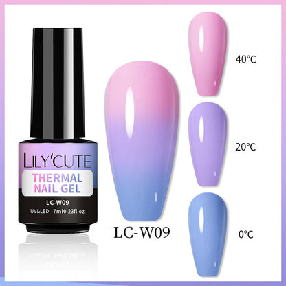 Esmalte de uñas que cambia de color con gel térmico