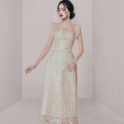 Small Group Temperament Patchwork Lace High Waisted Dress