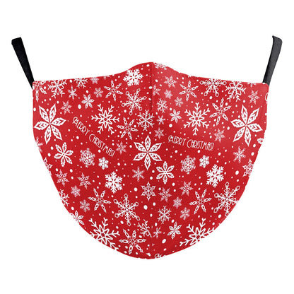 Snowflake Christmas Red Digital Printing Double-layer Dust Mask