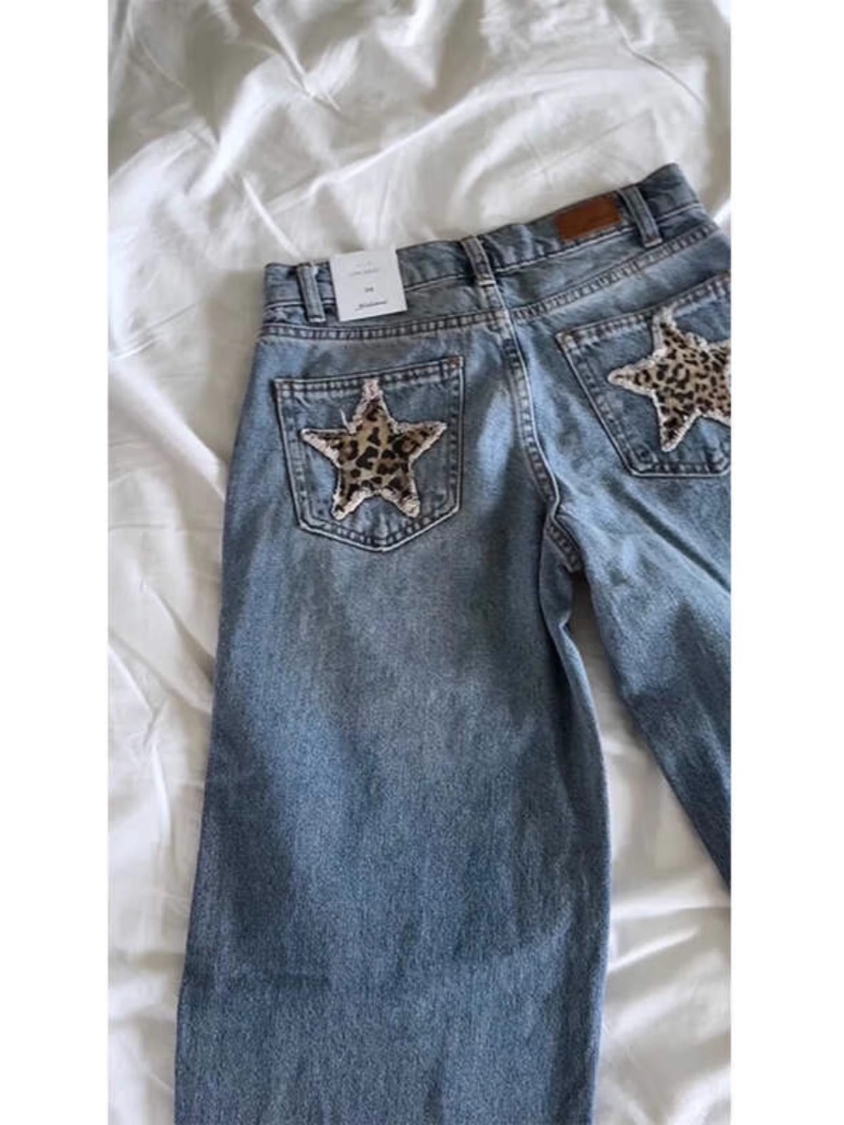 American Vintage Leopard-print Star-embroidered Jeans