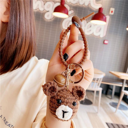 Internet Celebrity Ins Lamb Black Cat Car Key Ring Handbag Pendant Hand Woven