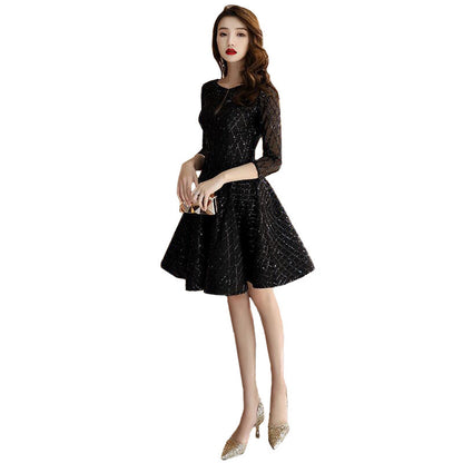 Women's Black Dinner Party Cocktail Party Birthday Party Dress Small Dress Short Socialite