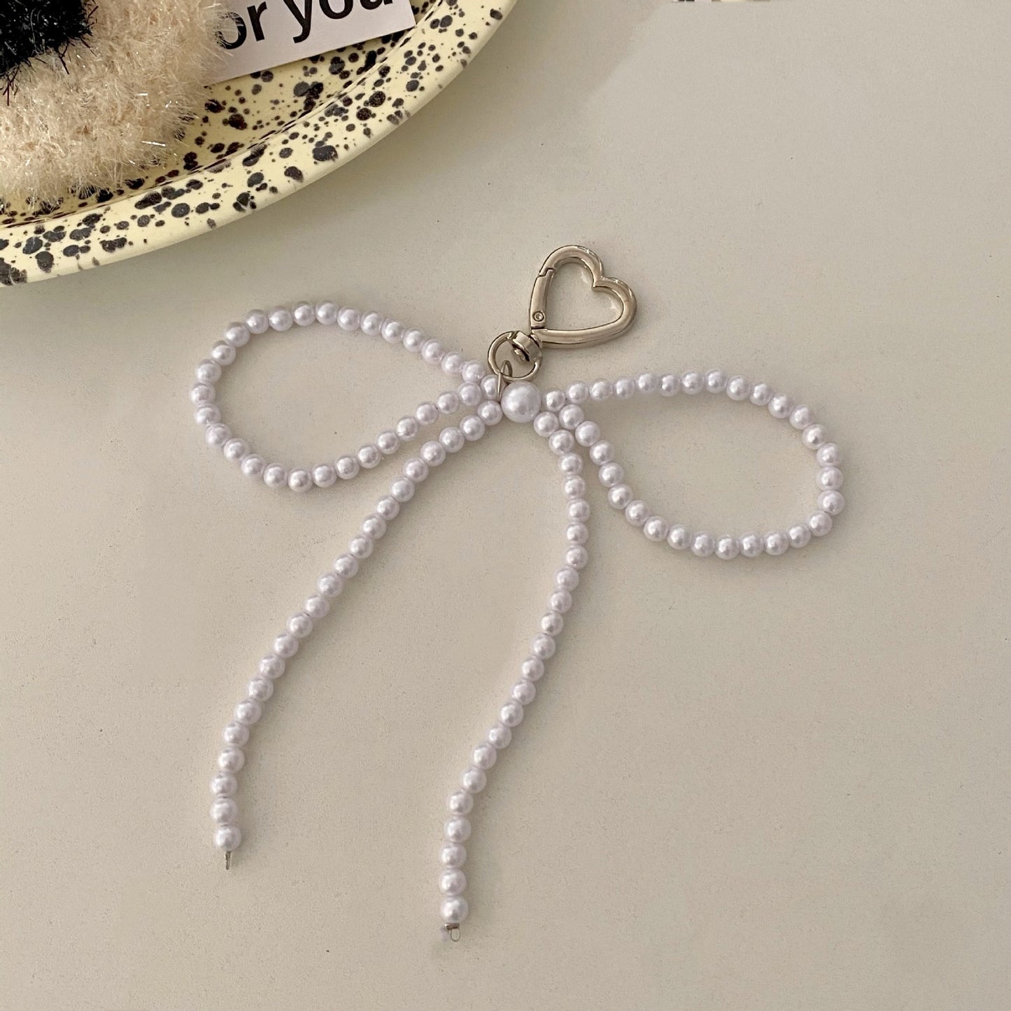 Beaded Bow Girl Ballet Windmill Keychain Bag Schoolbag Pendant