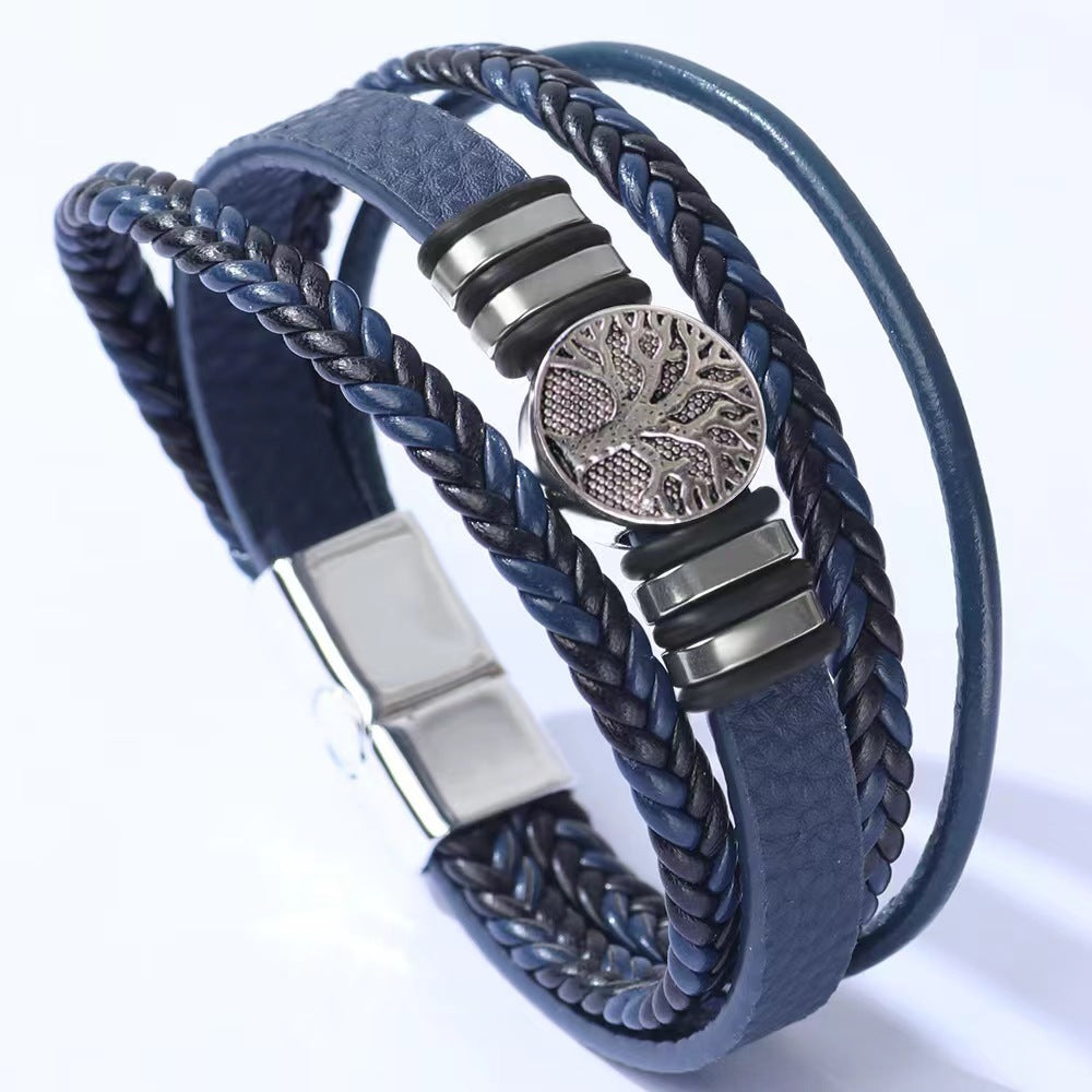 Fashion Personality Trendy Men Leather Bracelet