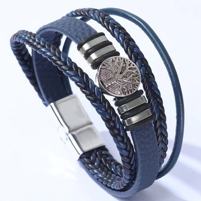 Fashion Personality Trendy Men Leather Bracelet