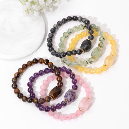 Pulsera de cuentas de piedra natural para mujer