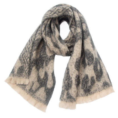 European And American Short Beard Large Leopard-print Scarf Shawl