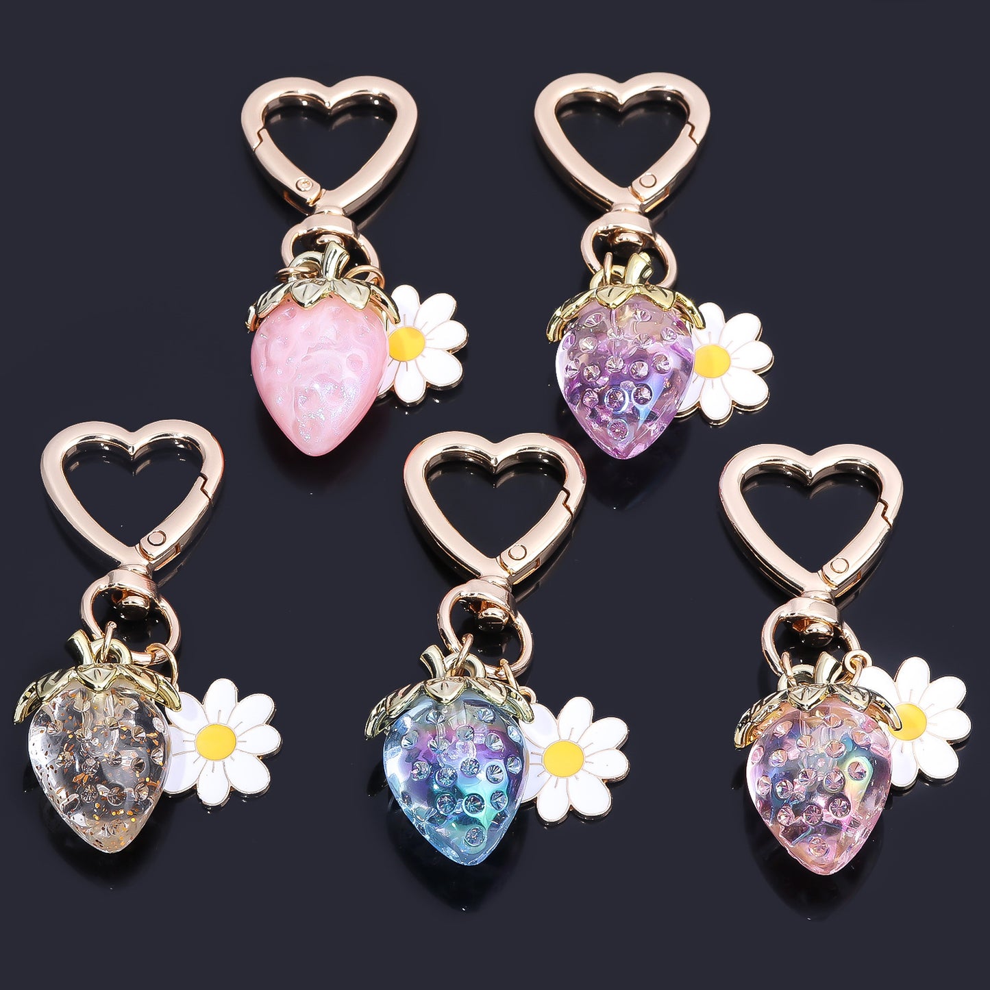 Strawberry Heart-shaped Keychain Accessory Pendant