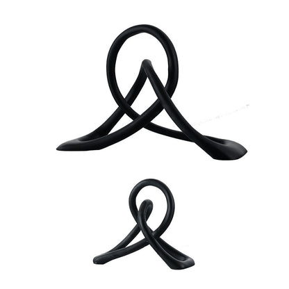 Simple And Modern Black Resin Twisted Knot Abstract Geometric Ornaments