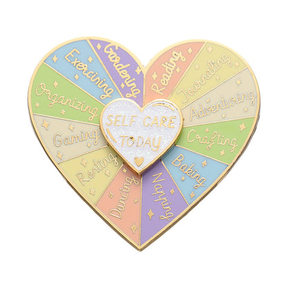 Women's Fashion Double Layers Loving Heart Shape Rotating Badge