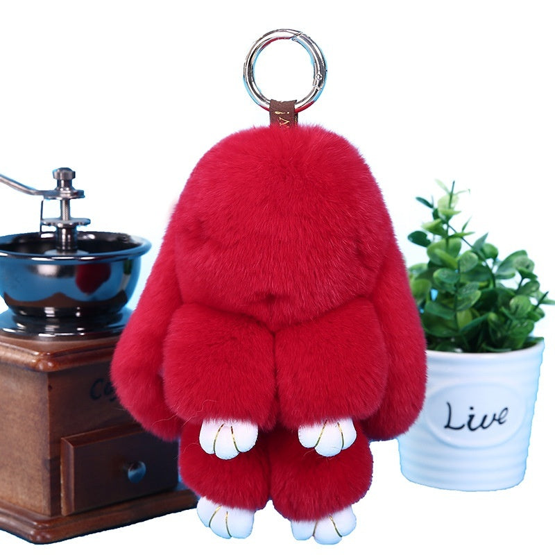 Rabbit Fur Pendant Car Key Ring Decoration