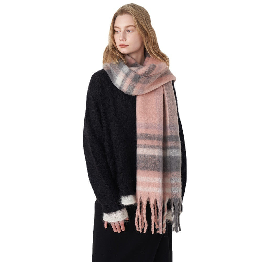 European, American And French Style Classic Retro Artificial Cashmere Plaid Scarf