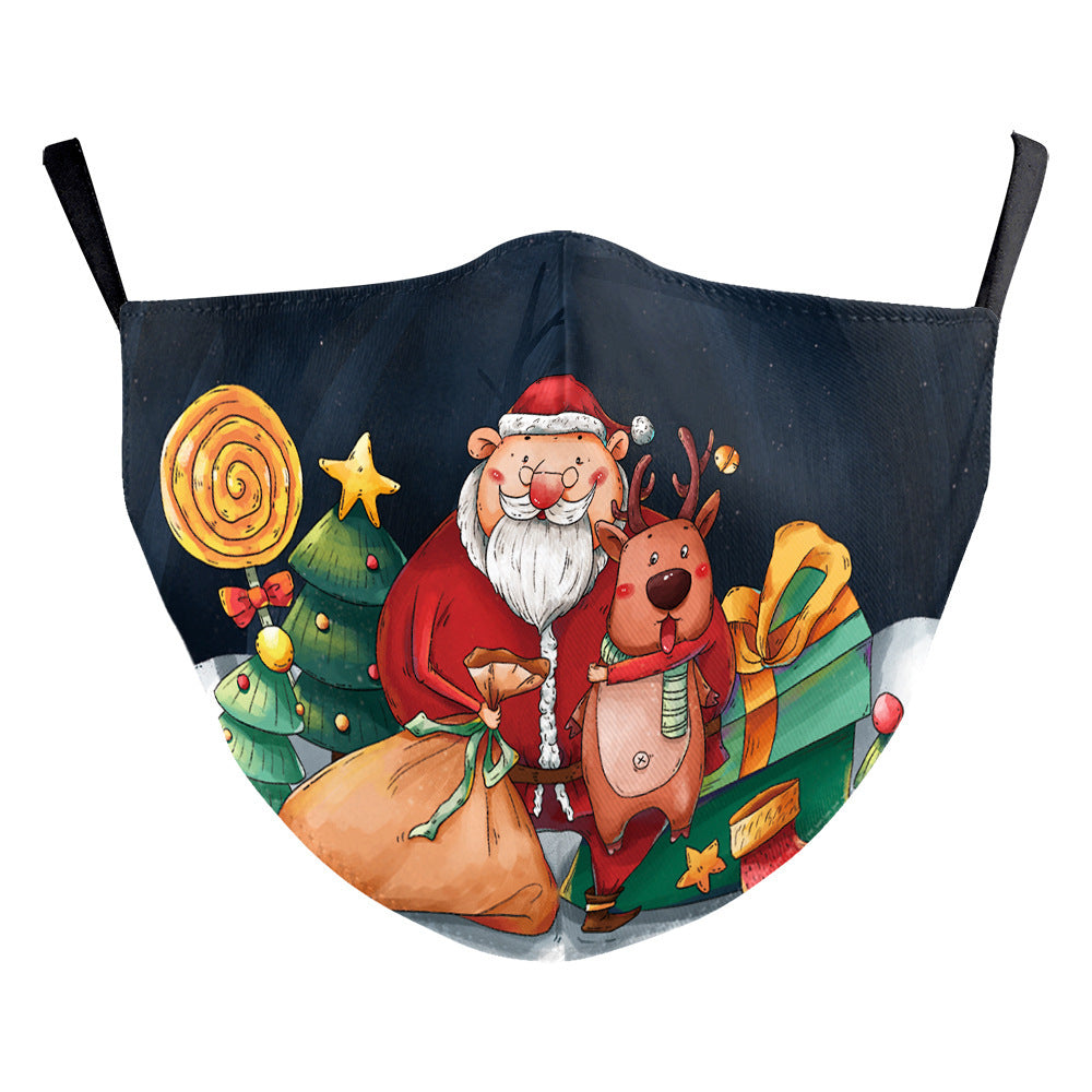 Christmas Light Shadow Digital Printing Double-layer Dust Mask