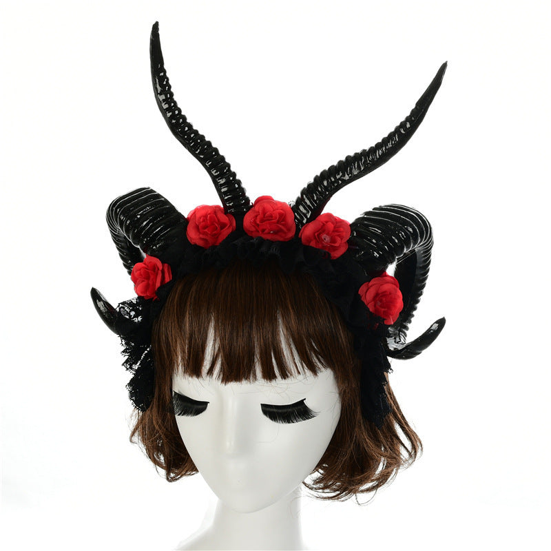 Simulation Horn Lace Dark Witch Horn Witch Cos Horn Headband