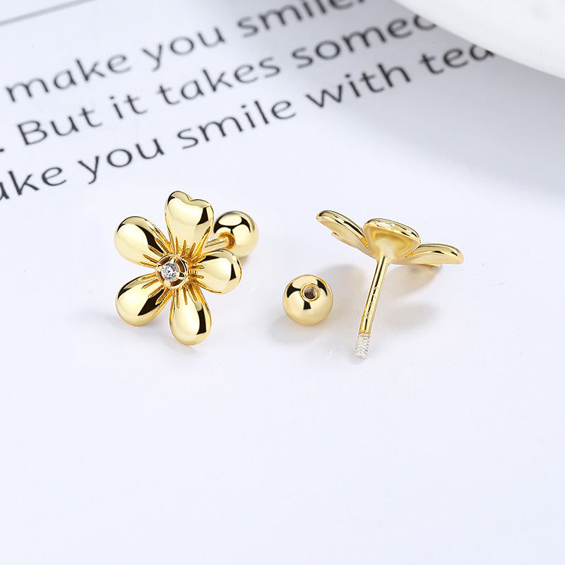 Pendientes de mujer con cinco pétalos de flores, hilo minimalista, personalidad y temperamento combinables