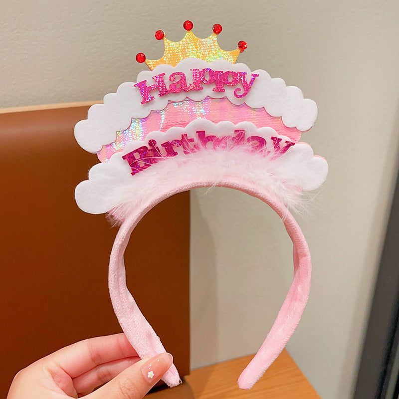 Nueva y linda diadema para niños, accesorios de decoración para fotos de cumpleaños de princesas