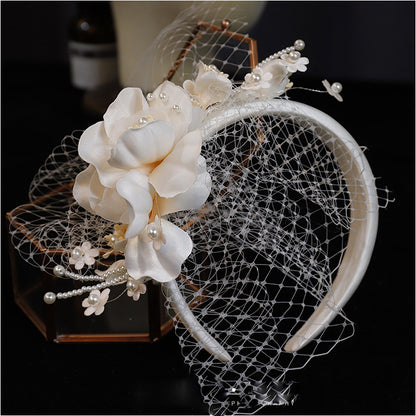 Gradient Satin Petal Mesh Hairband