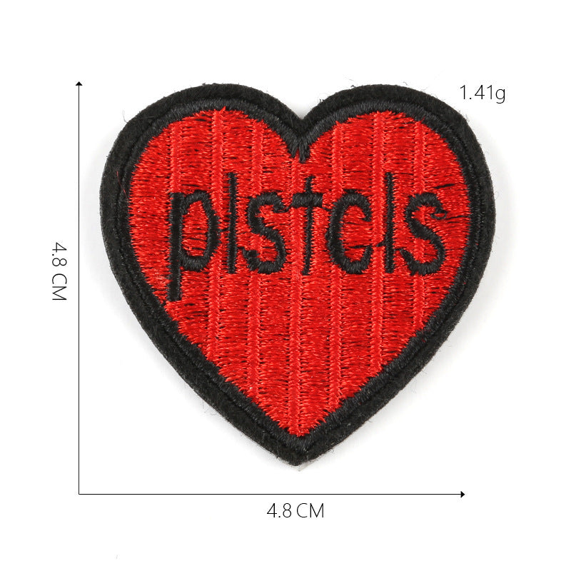 Computer Embroidery Heart-shaped Cloth Sticker