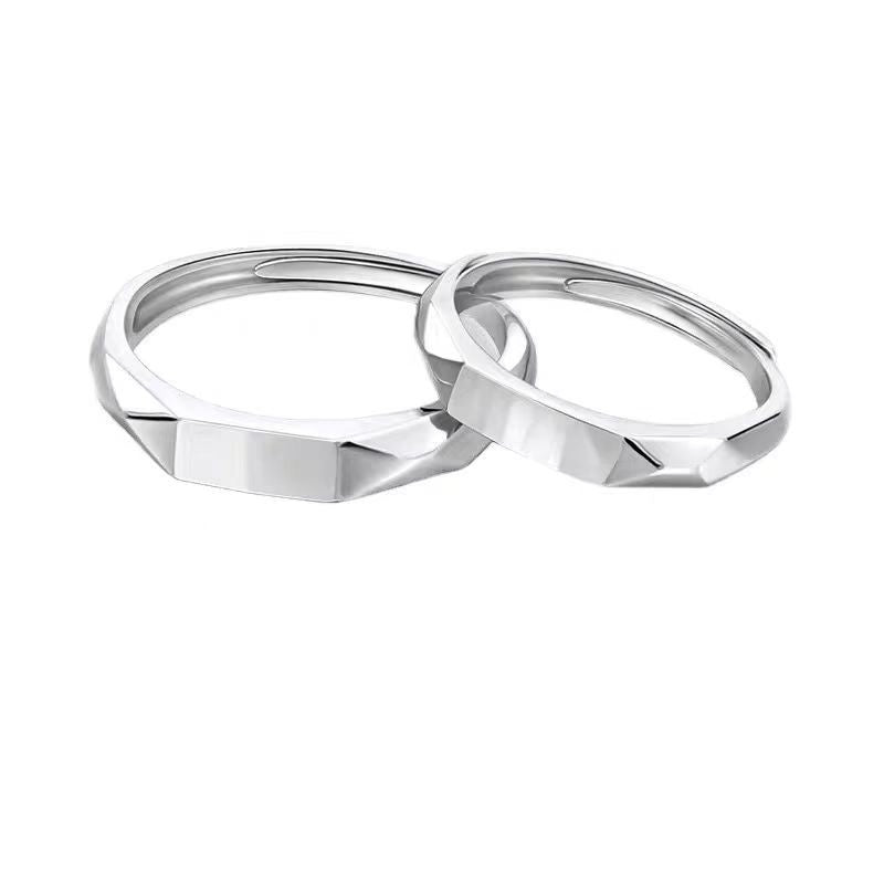 S925 Pure Silver Projection Couple Ring