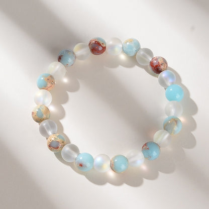 Shoushan Stone Frosted Colorful Crystal Bracelet