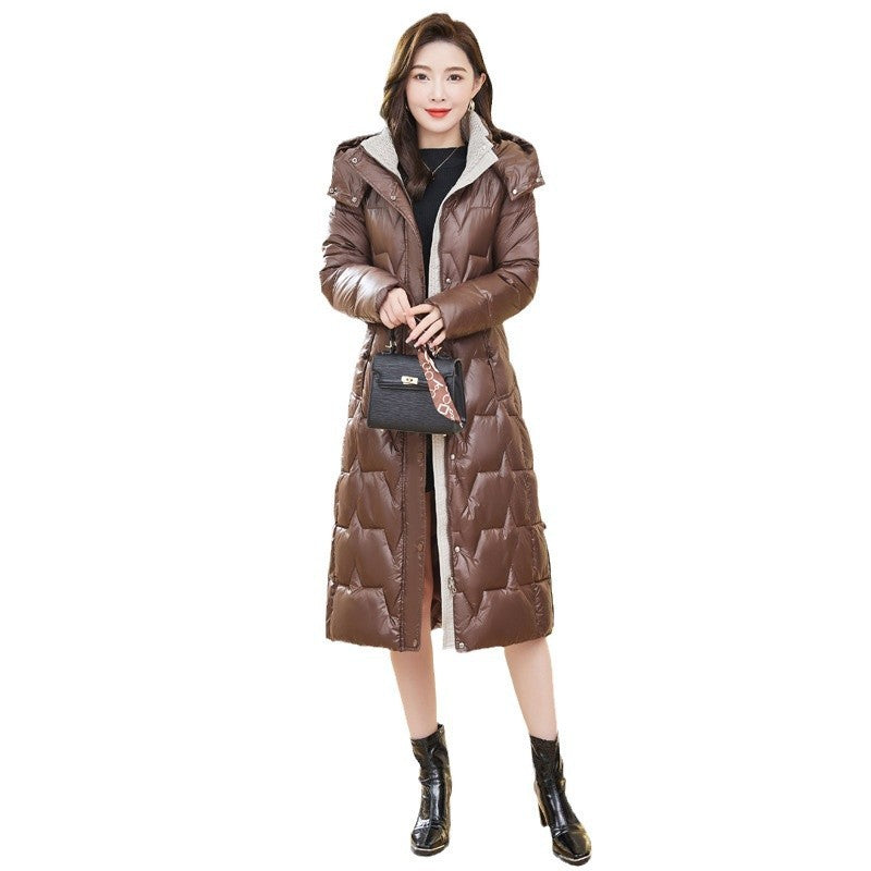 Down Cotton-padded Coat For Women Long Below The Knee