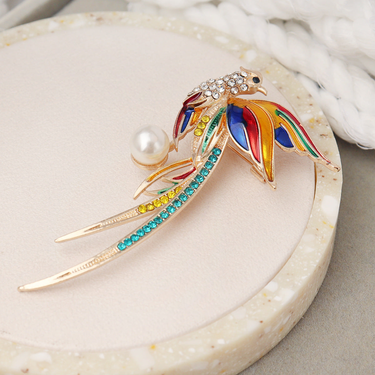 Hummingbird Phoenix Peacock Oil Drip Brooch Pin Clothing Accessories