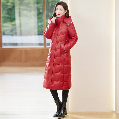 Down Cotton-padded Coat For Women Long Below The Knee