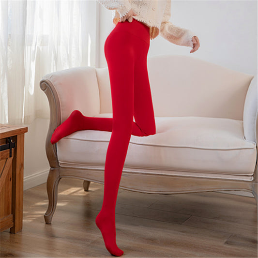 Leggings de baile alargados, acolchados y de terciopelo grueso de invierno, de talla grande