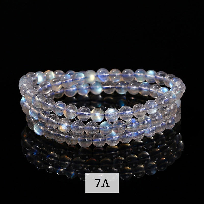 Pulsera de accesorios de cuentas redondas Pulsera de luz azul natural 7A