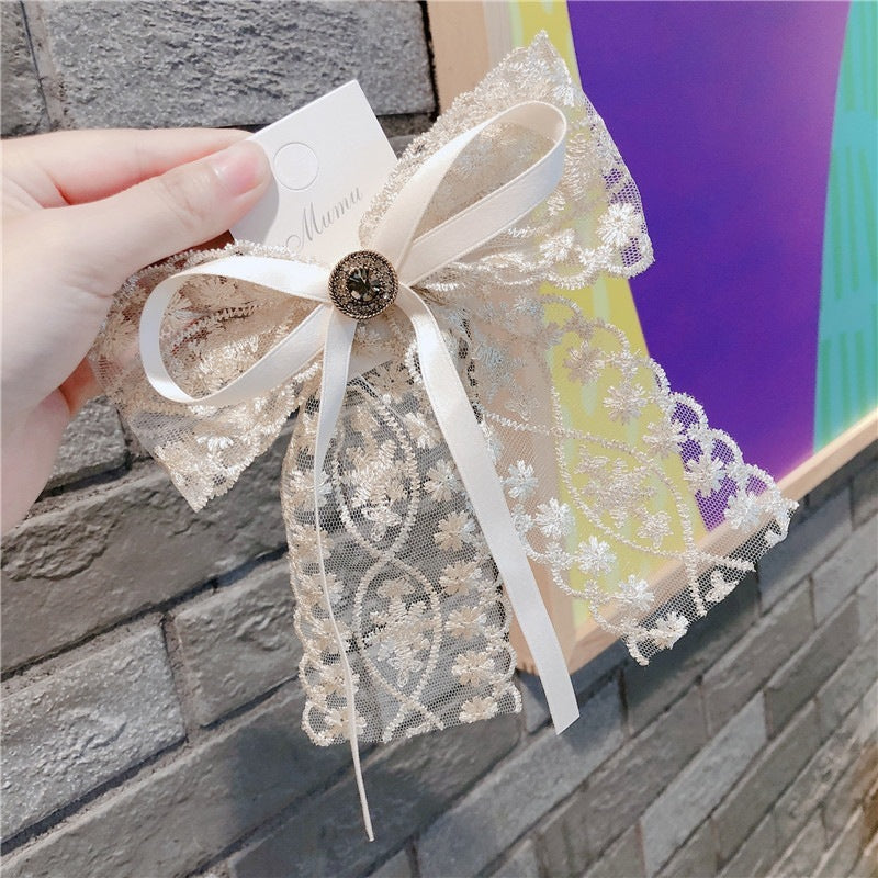 New Lace Bow Barrettes Women