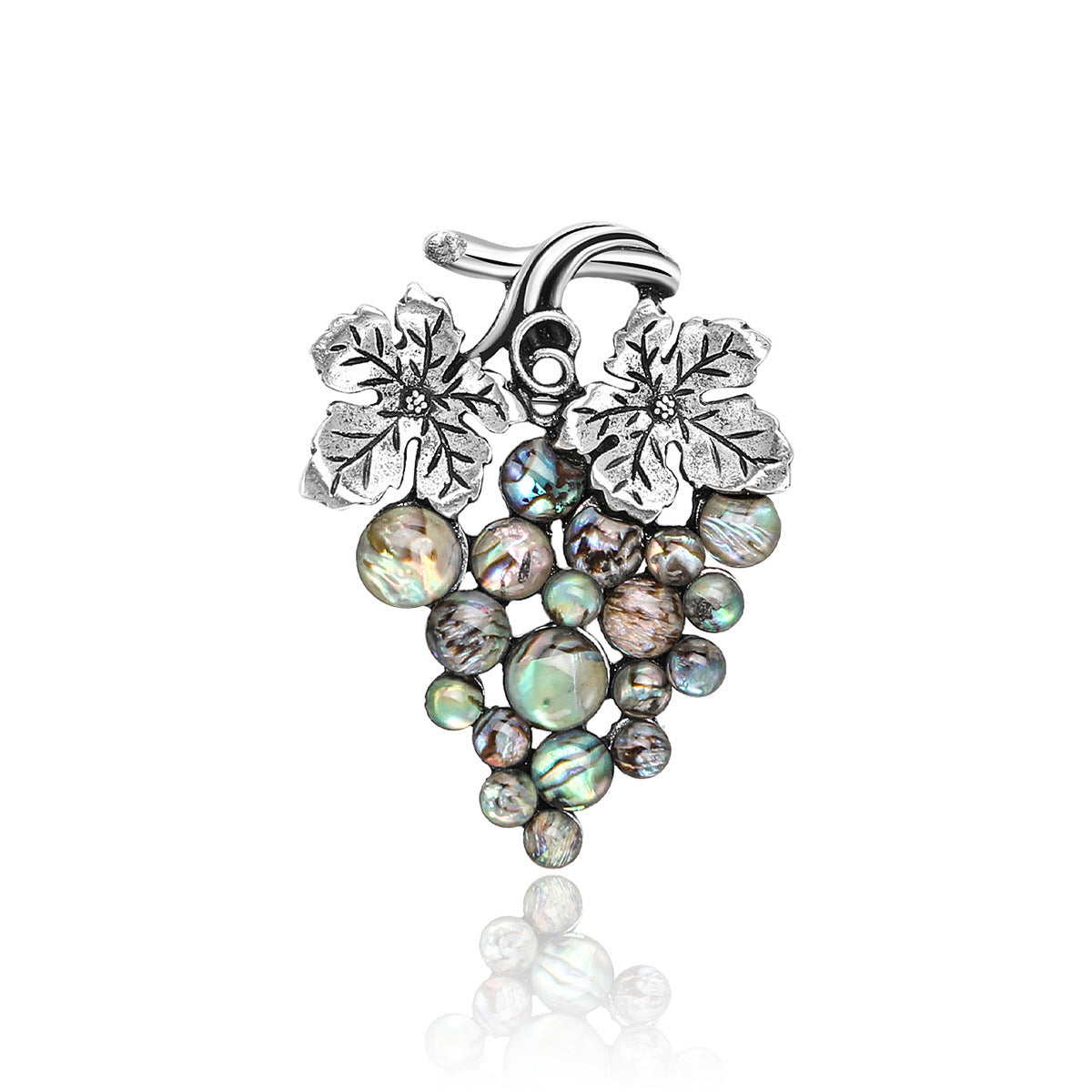 New Fashion Creative Alloy Abalone Shell Grape Brooch Accessories