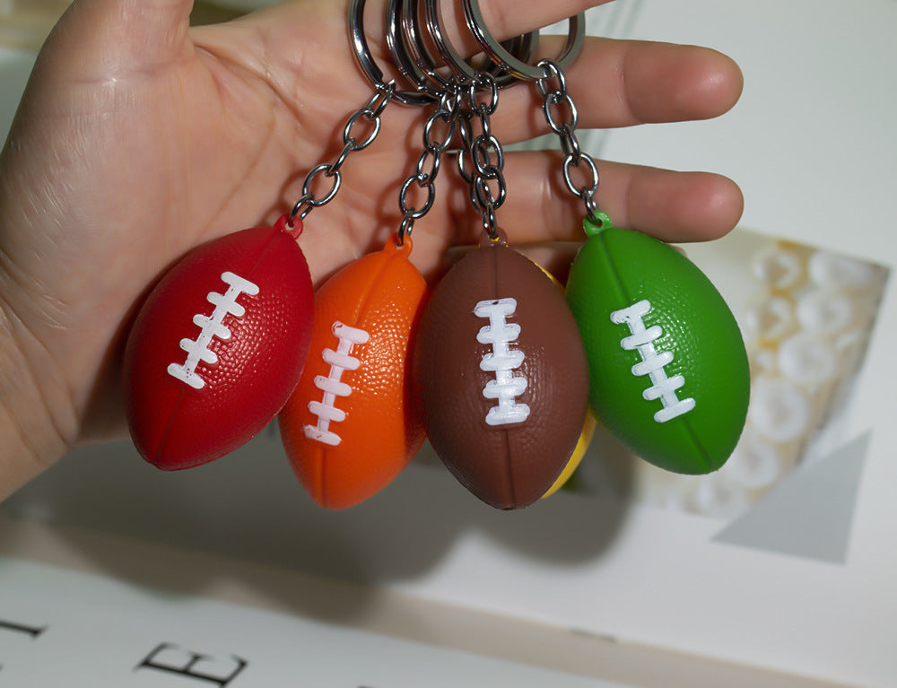 Non Foam Tumble Resistant Football Keychain