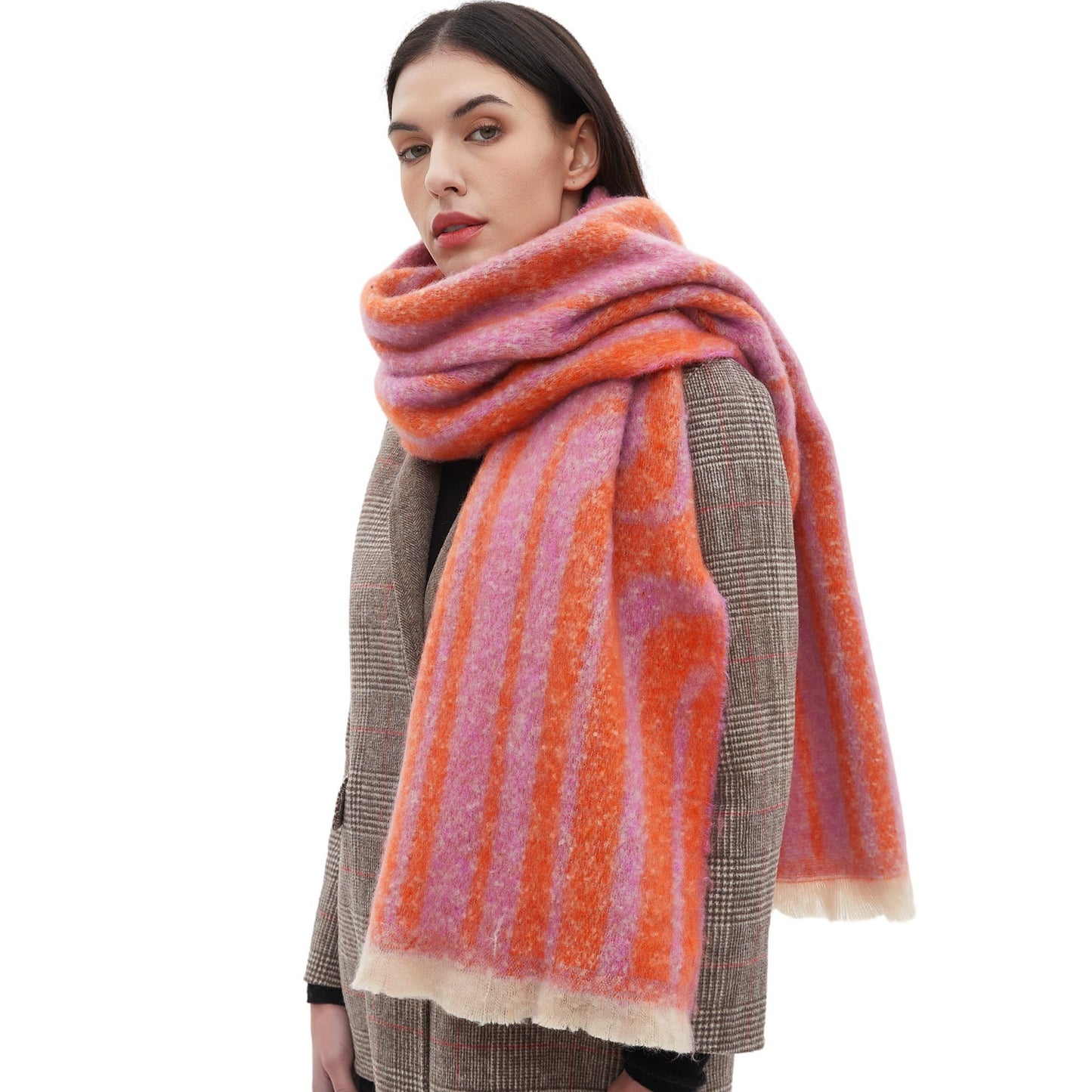 Bufanda chal de jacquard de hilo de otoño e invierno de estilo europeo y americano